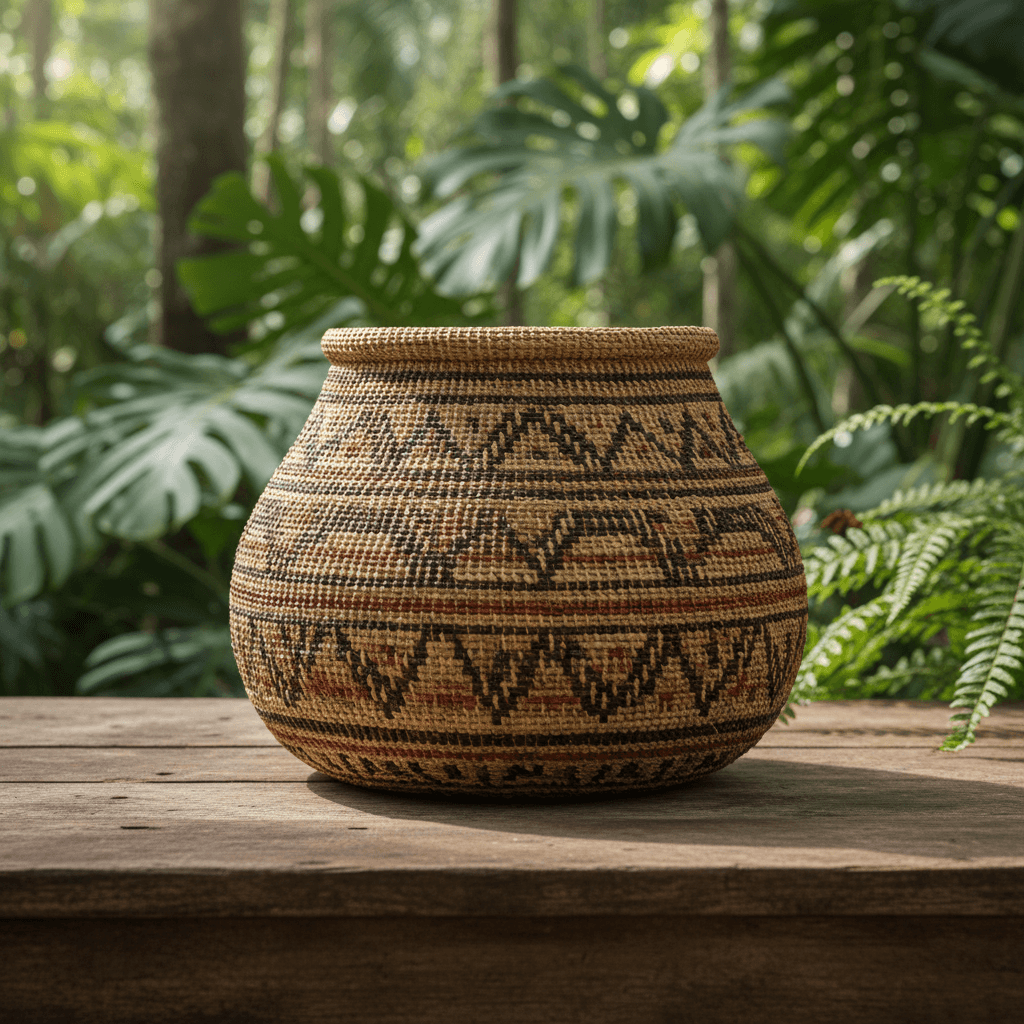 Traditional Kalinago larouma basket